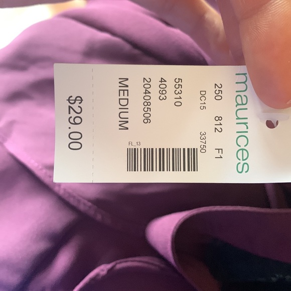 NWT Maurices Medium dark purple top - Picture 4 of 4